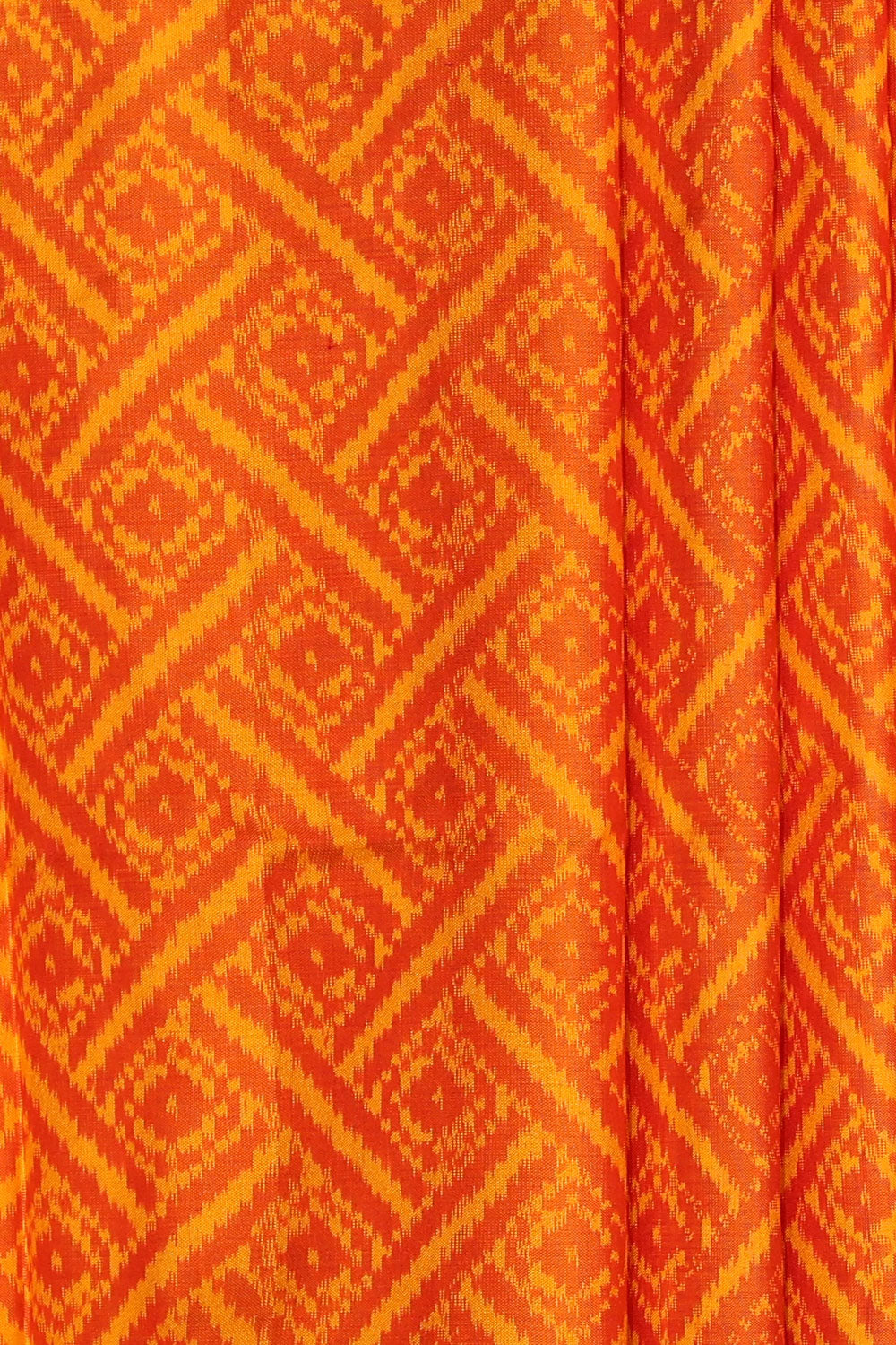 Image of Pochampally Silk Ikat Orange Saree