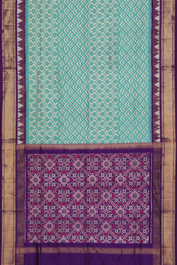 Collection of Pochampally Silk Ikat Sea Green Saree in a gallery layout