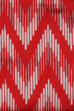 Collection of Pochampally Silk Ikat Red Saree in a gallery layout