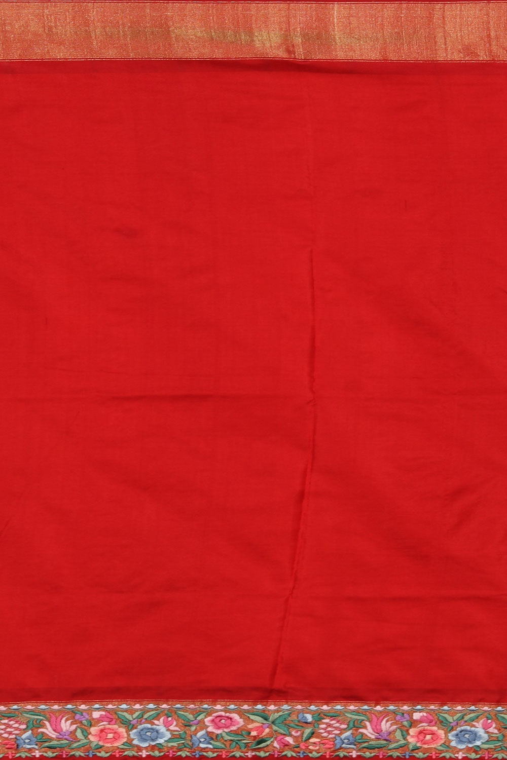 Image of Pochampally Silk Ikat Coral-Orange Saree