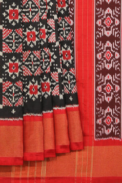 Collection of Pochampally Silk Ikat Black Saree in a gallery layout