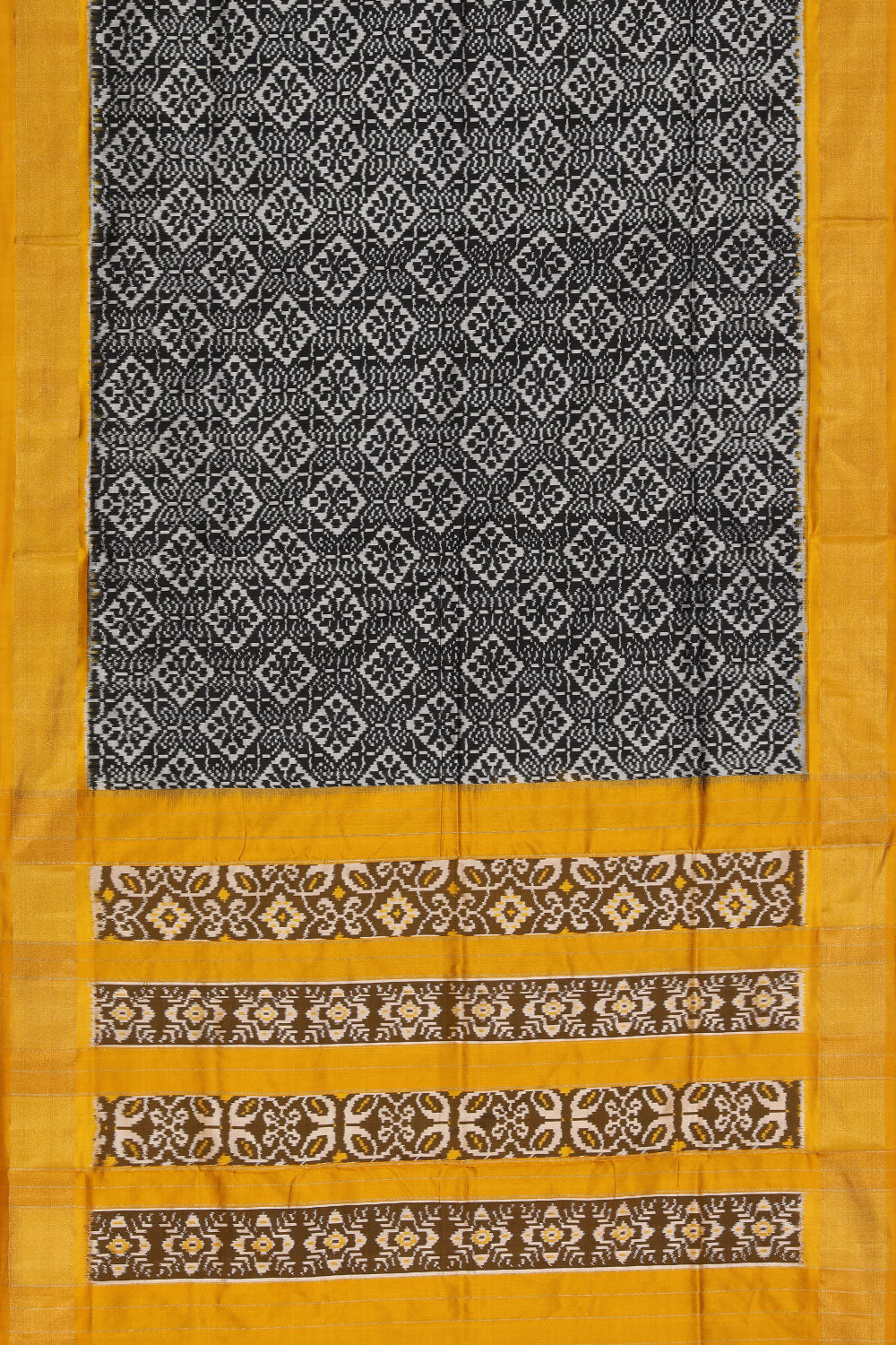 Collection of Pochampally Silk Ikat Black Saree in a gallery layout