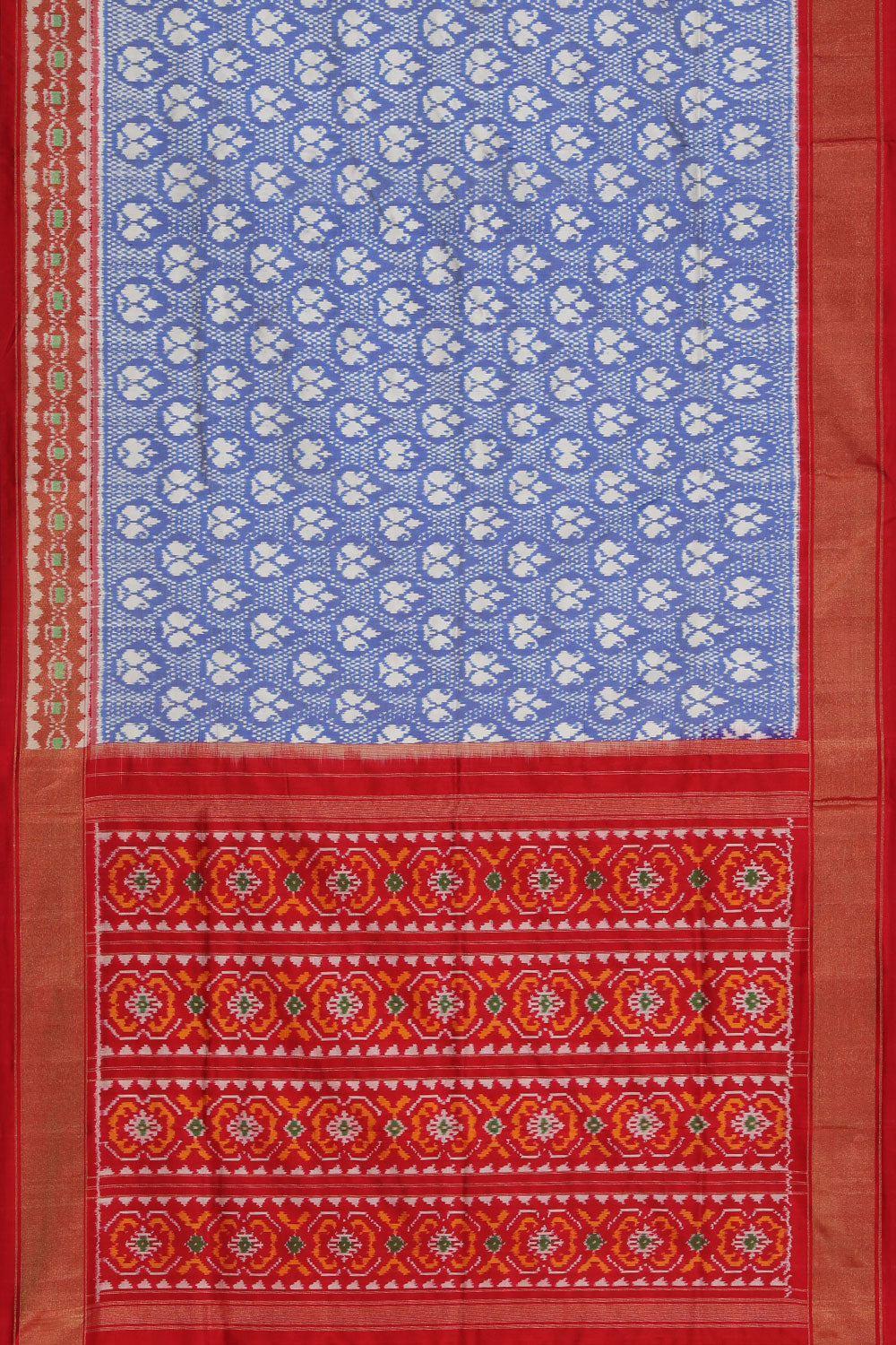 Collection of Pochampally Silk Ikat Purple Saree in a gallery layout