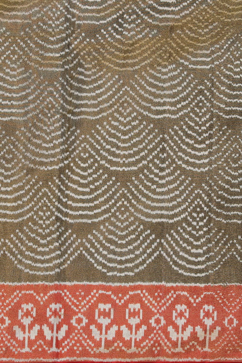 Image of Pochampally Tissue Silk Ikat Heena Green Saree