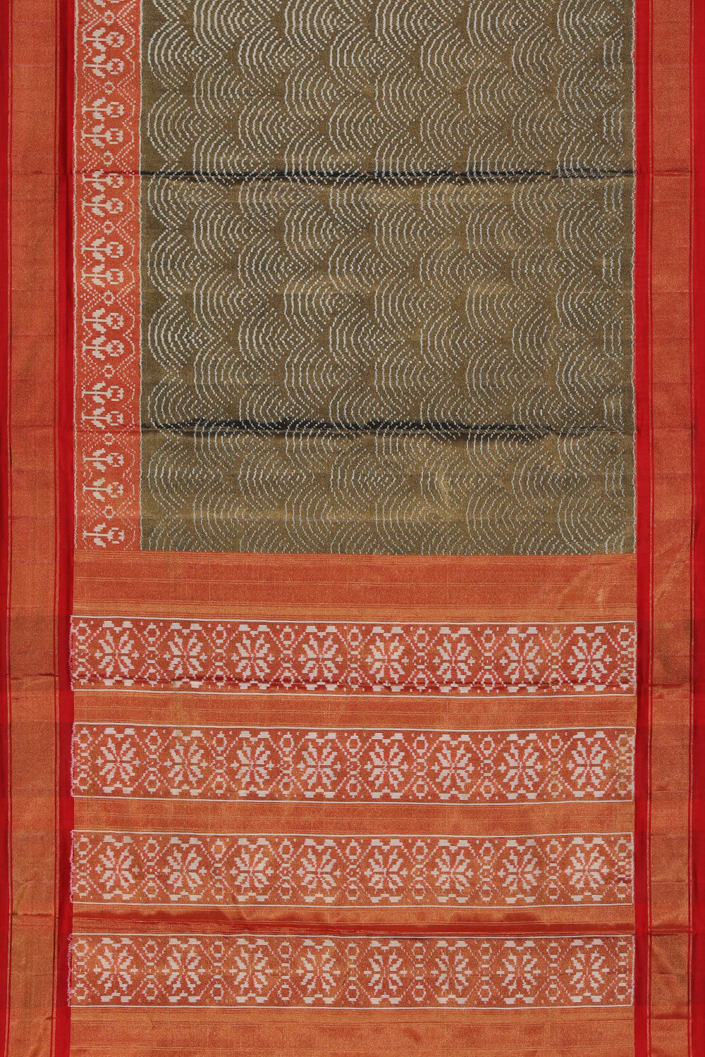Image of Pochampally Tissue Silk Ikat Heena Green Saree