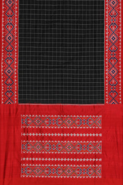 Image of Pochampally Silk Ikat Black Saree