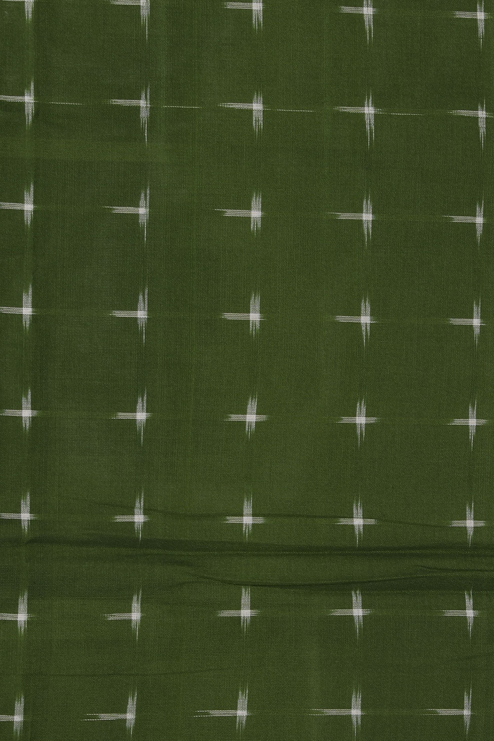 Image of Pochampally Cotton Ikat Green Saree