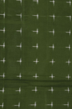 Collection of Pochampally Cotton Ikat Green Saree in a gallery layout