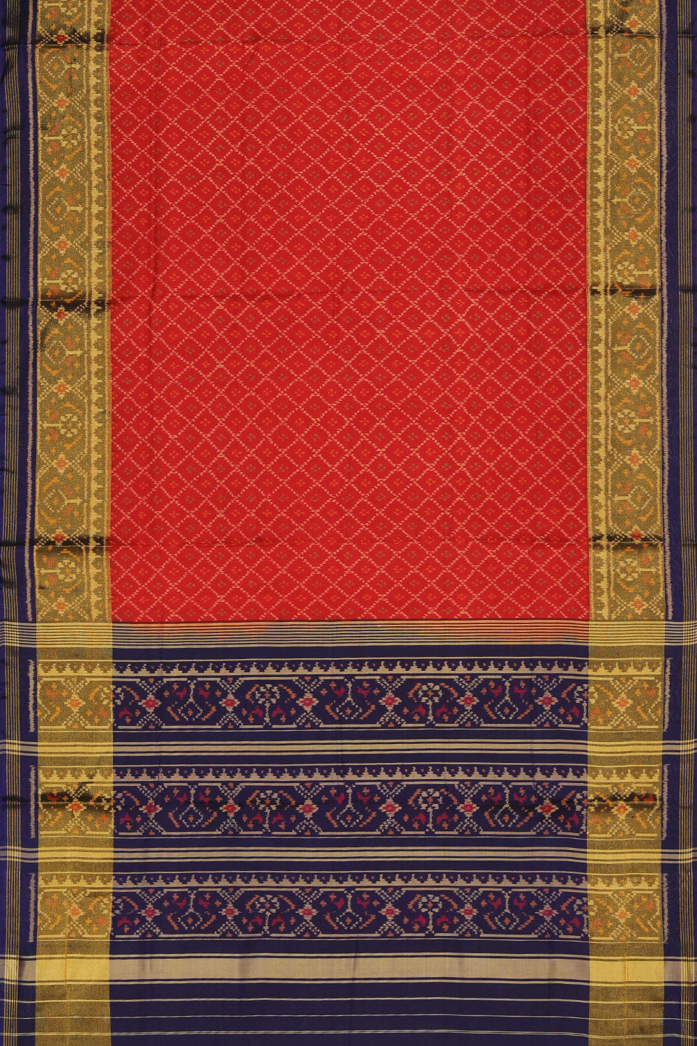 Collection of Rajkot Patola Silk Red Saree in a gallery layout