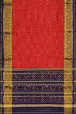 Collection of Rajkot Patola Silk Red Saree in a gallery layout