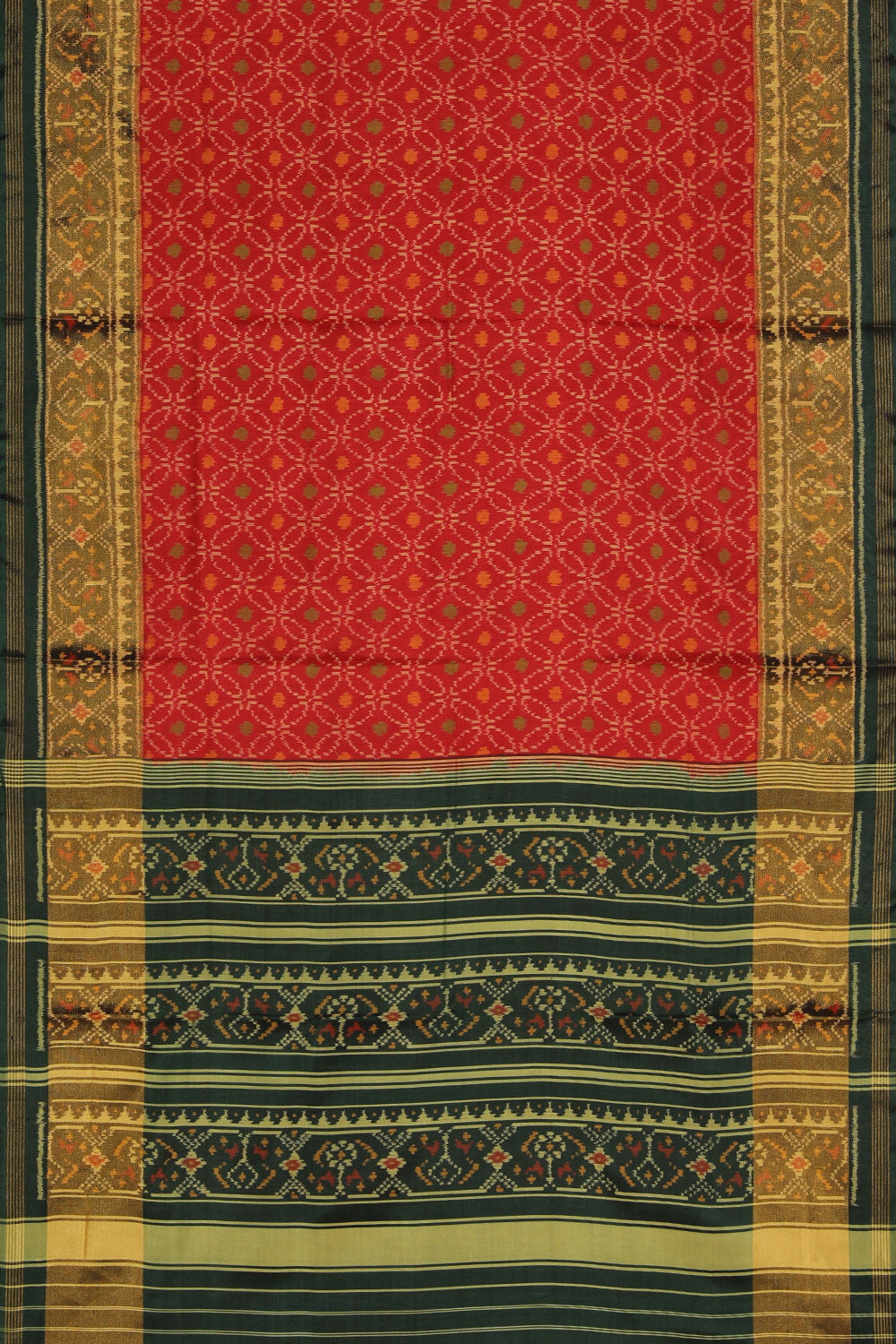 Collection of Rajkot Patola Silk Red Saree in a gallery layout