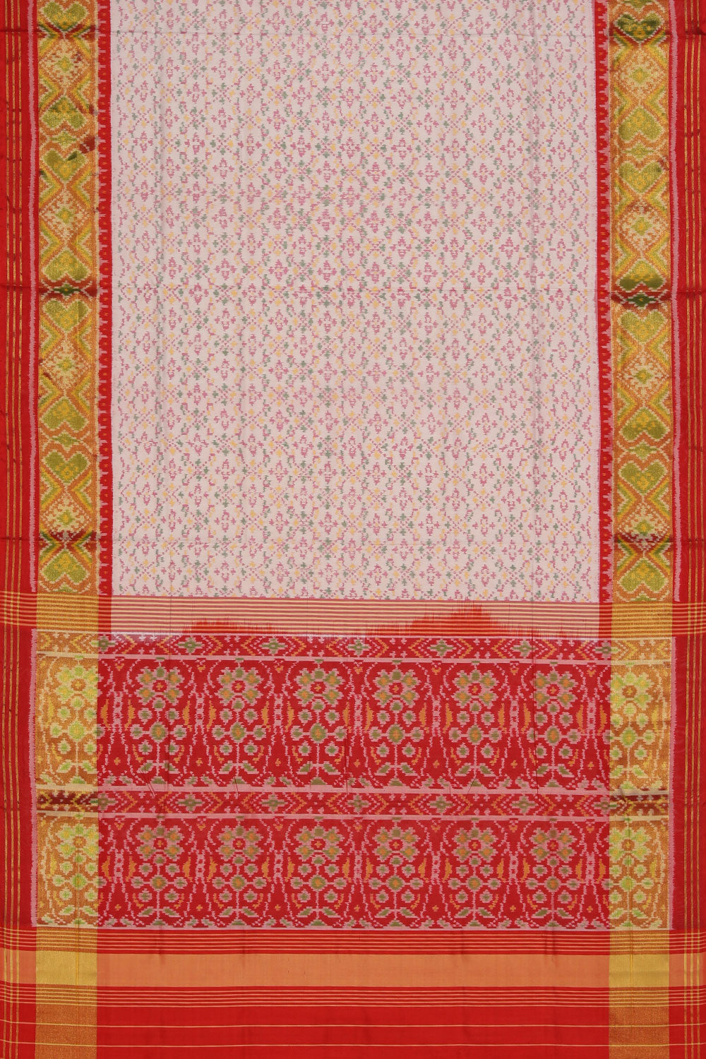 Image of Rajkot Patola Silk Off-White Saree