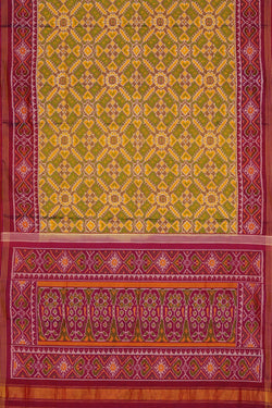 Collection of Rajkot Patola Silk Yellow Saree in a gallery layout