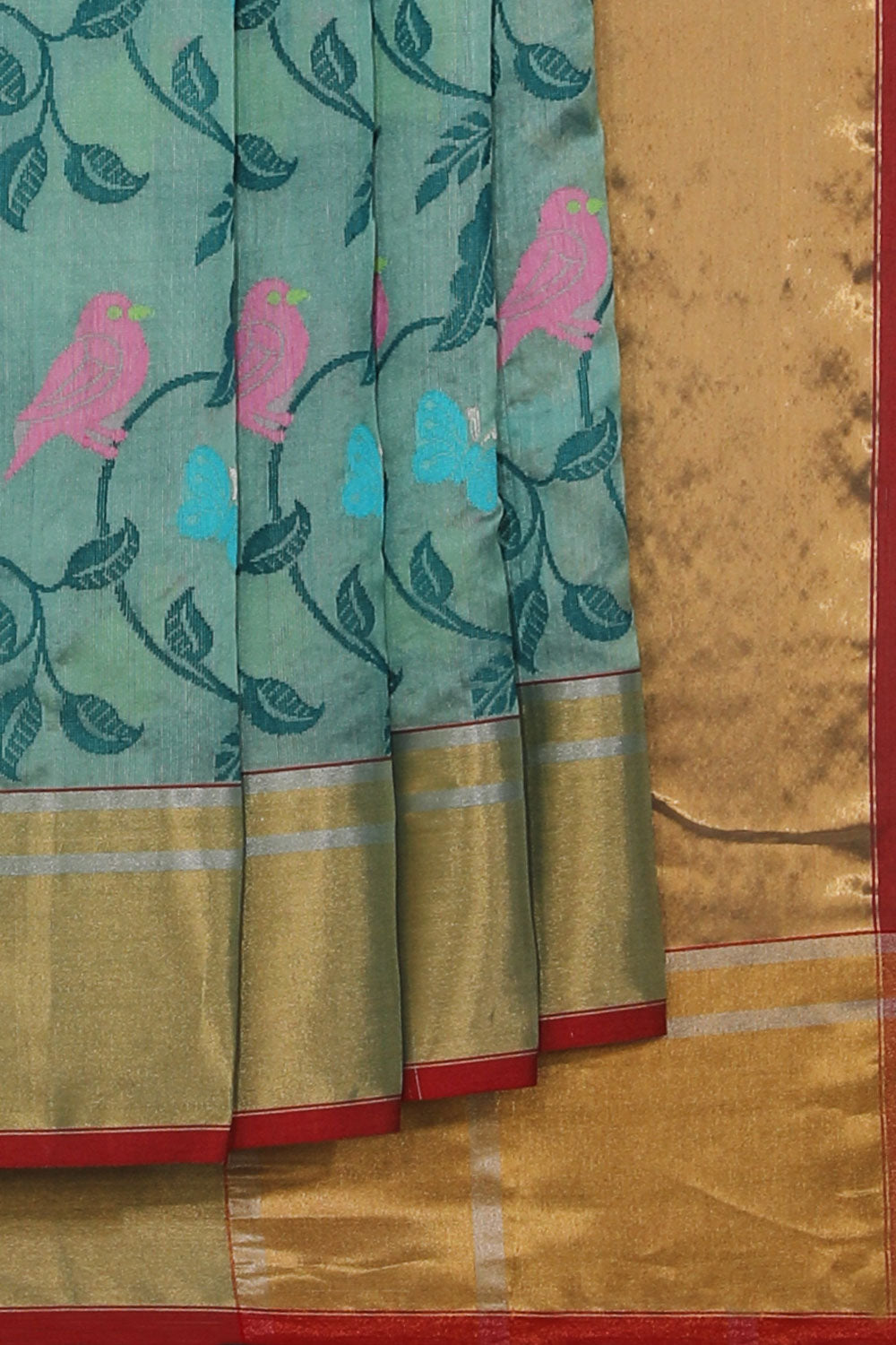 Collection of Chanderi Sea Green Saree in a gallery layout