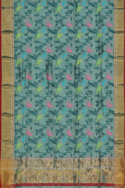 Collection of Chanderi Sea Green Saree in a gallery layout