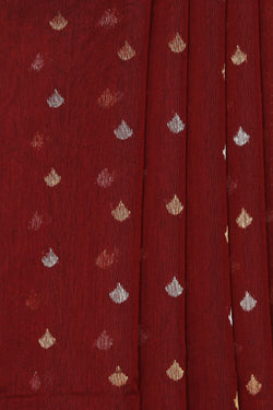 Collection of Chanderi Maroon Saree in a gallery layout