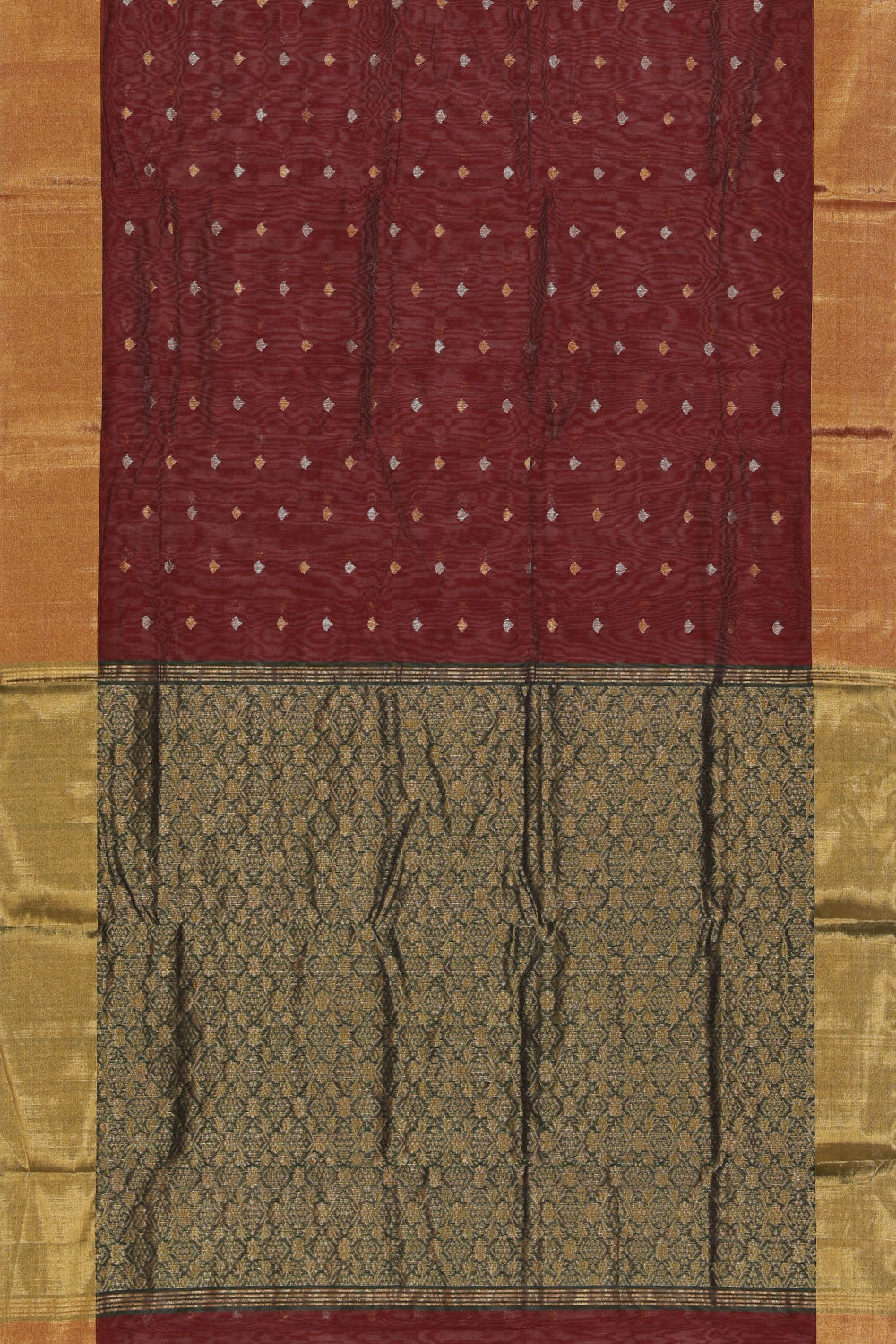 Collection of Chanderi Maroon Saree in a gallery layout