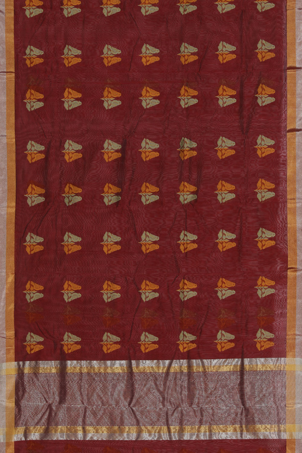 Image of Chanderi Maroon Saree