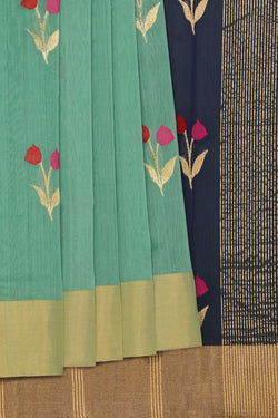 Collection of Chanderi Sea Green Saree in a gallery layout