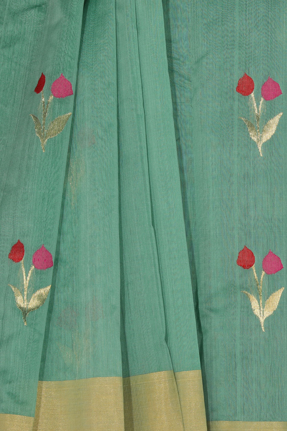 Collection of Chanderi Sea Green Saree in a gallery layout