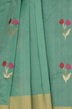 Collection of Chanderi Sea Green Saree in a gallery layout