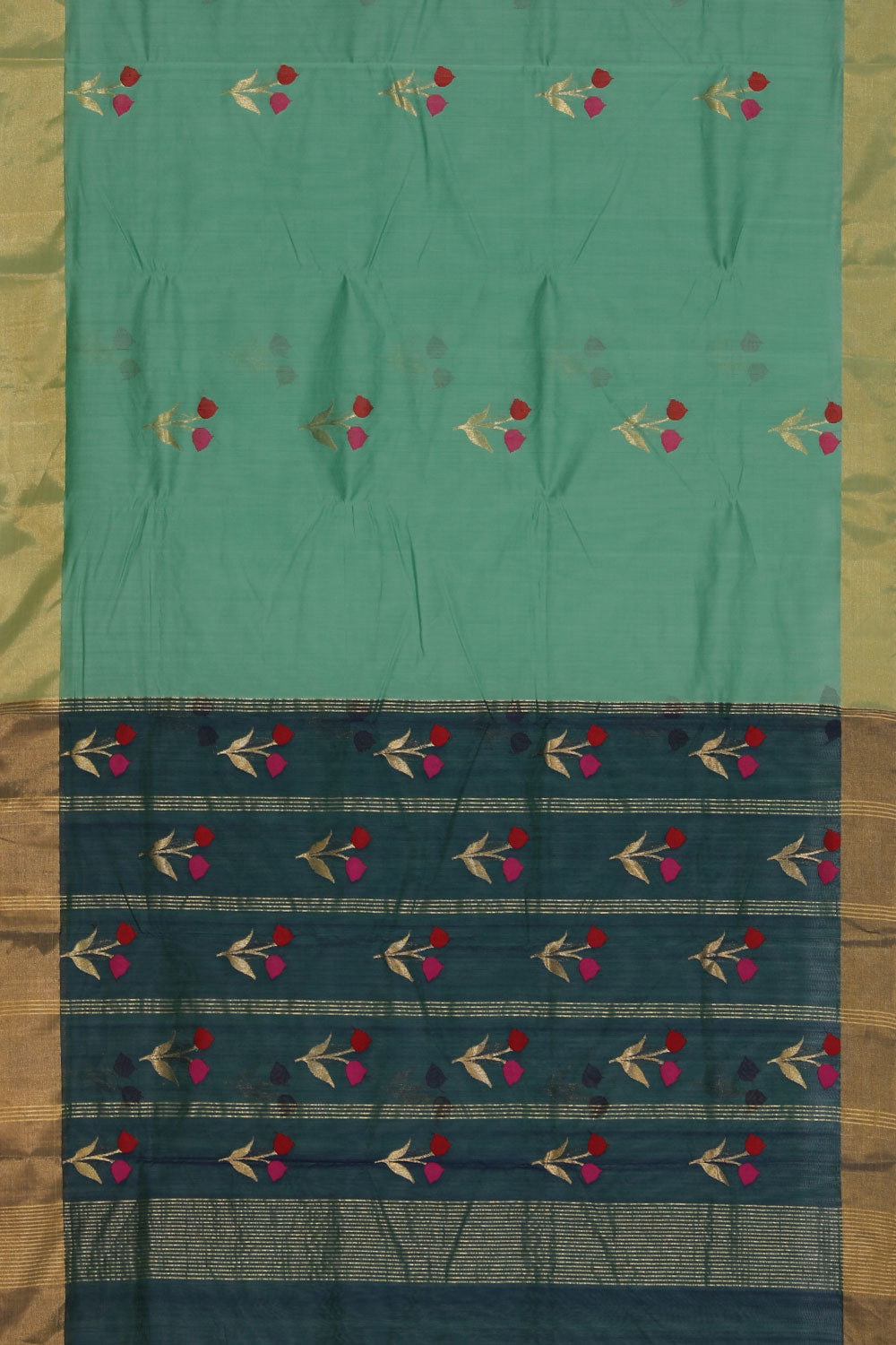 Collection of Chanderi Sea Green Saree in a gallery layout