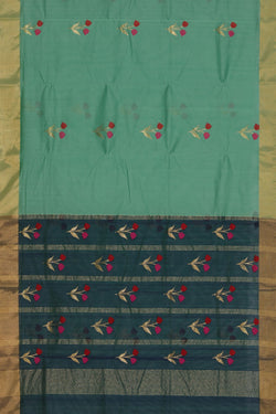 Collection of Chanderi Sea Green Saree in a gallery layout