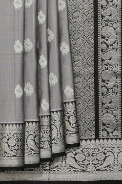 Collection of Venkatagiri Silk Grey Saree in a gallery layout