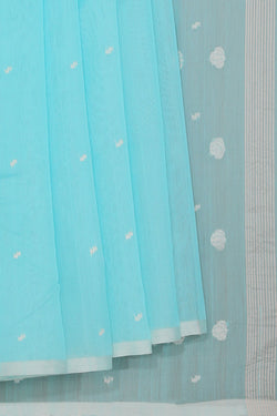 Collection of Chanderi Blue Saree in a gallery layout