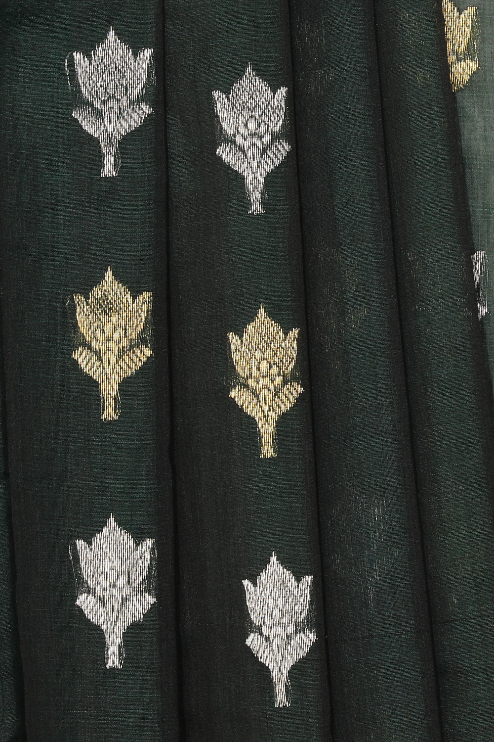 Collection of Chanderi Bottle-Green Saree in a gallery layout