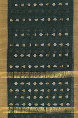 Collection of Chanderi Bottle-Green Saree in a gallery layout