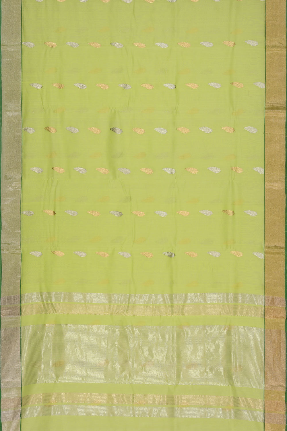 Collection of Chanderi Parrot-Green Saree in a gallery layout