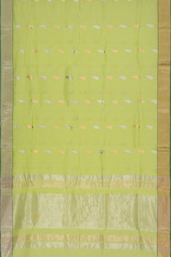 Collection of Chanderi Parrot-Green Saree in a gallery layout