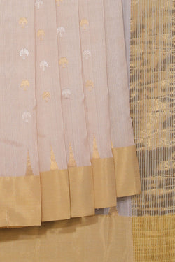 Collection of Chanderi Ivory Beige Saree in a gallery layout