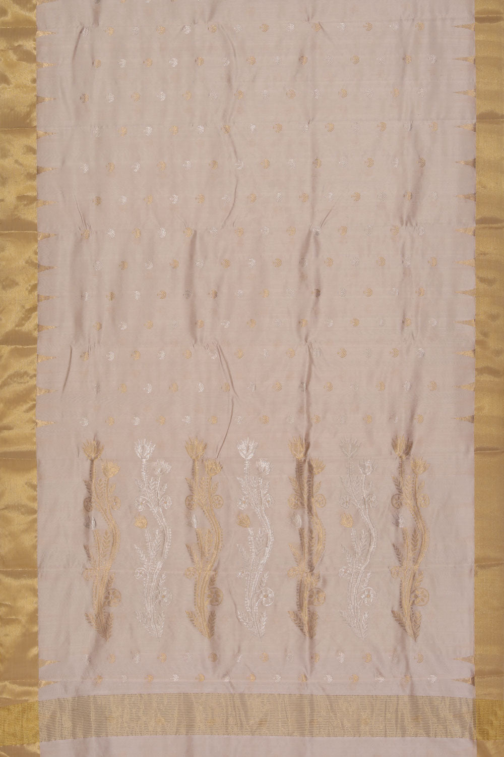 Collection of Chanderi Ivory Beige Saree in a gallery layout