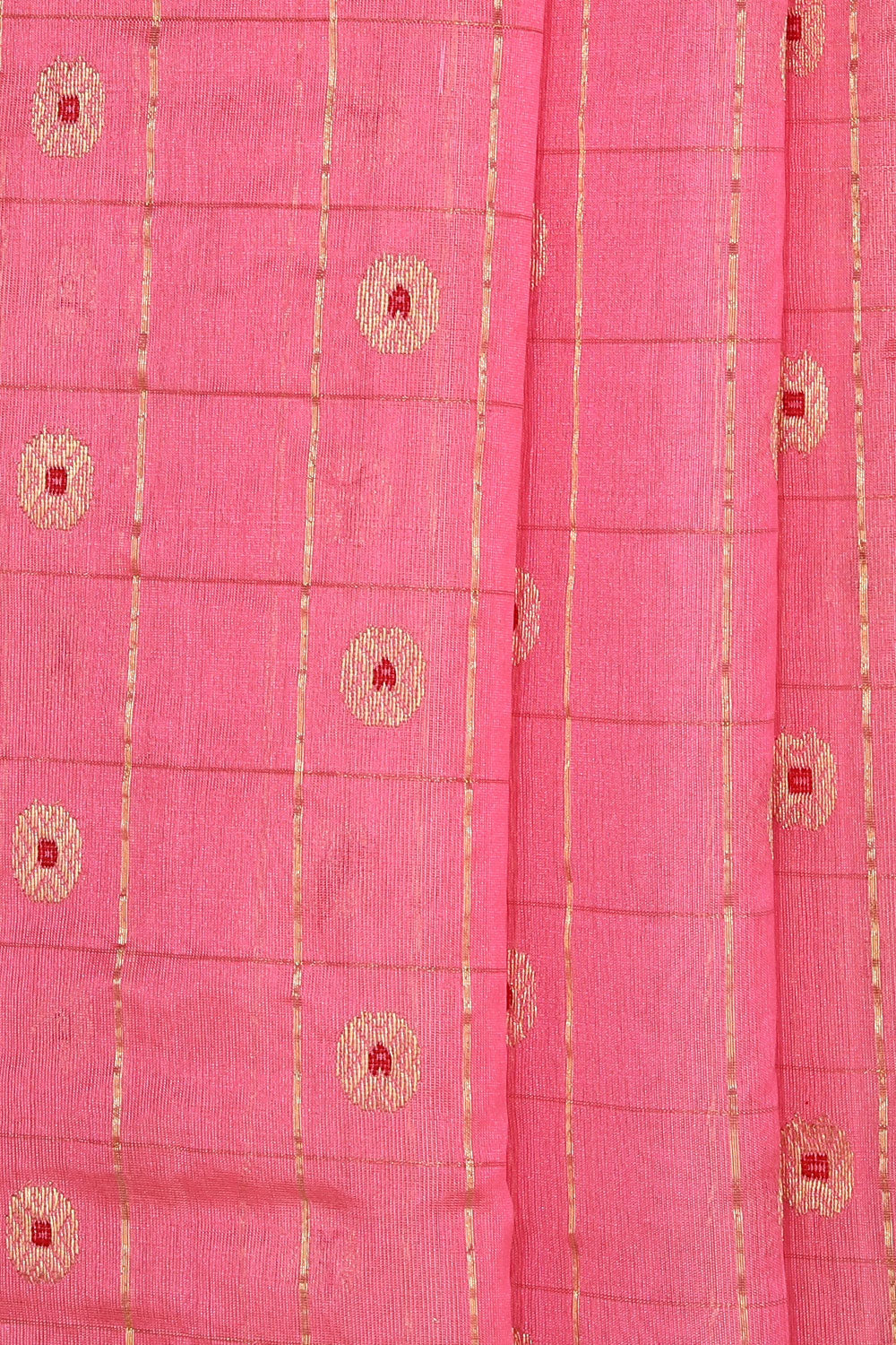 Collection of Chanderi Pink Saree in a gallery layout