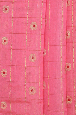 Collection of Chanderi Pink Saree in a gallery layout