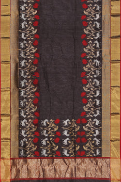 Collection of Chanderi Brown Saree in a gallery layout