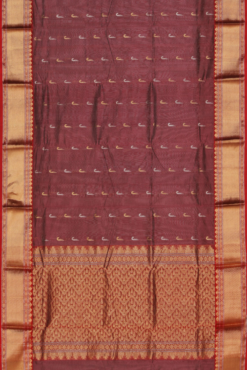 Image of Chanderi Maroon Saree