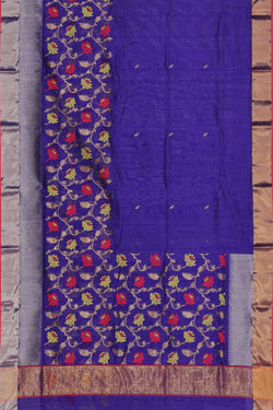 Collection of Chanderi Purple Saree in a gallery layout