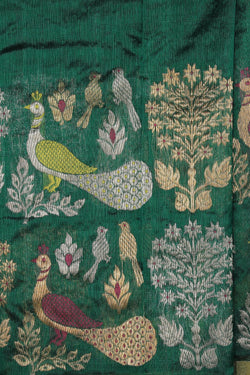 Collection of Chanderi Green Saree in a gallery layout