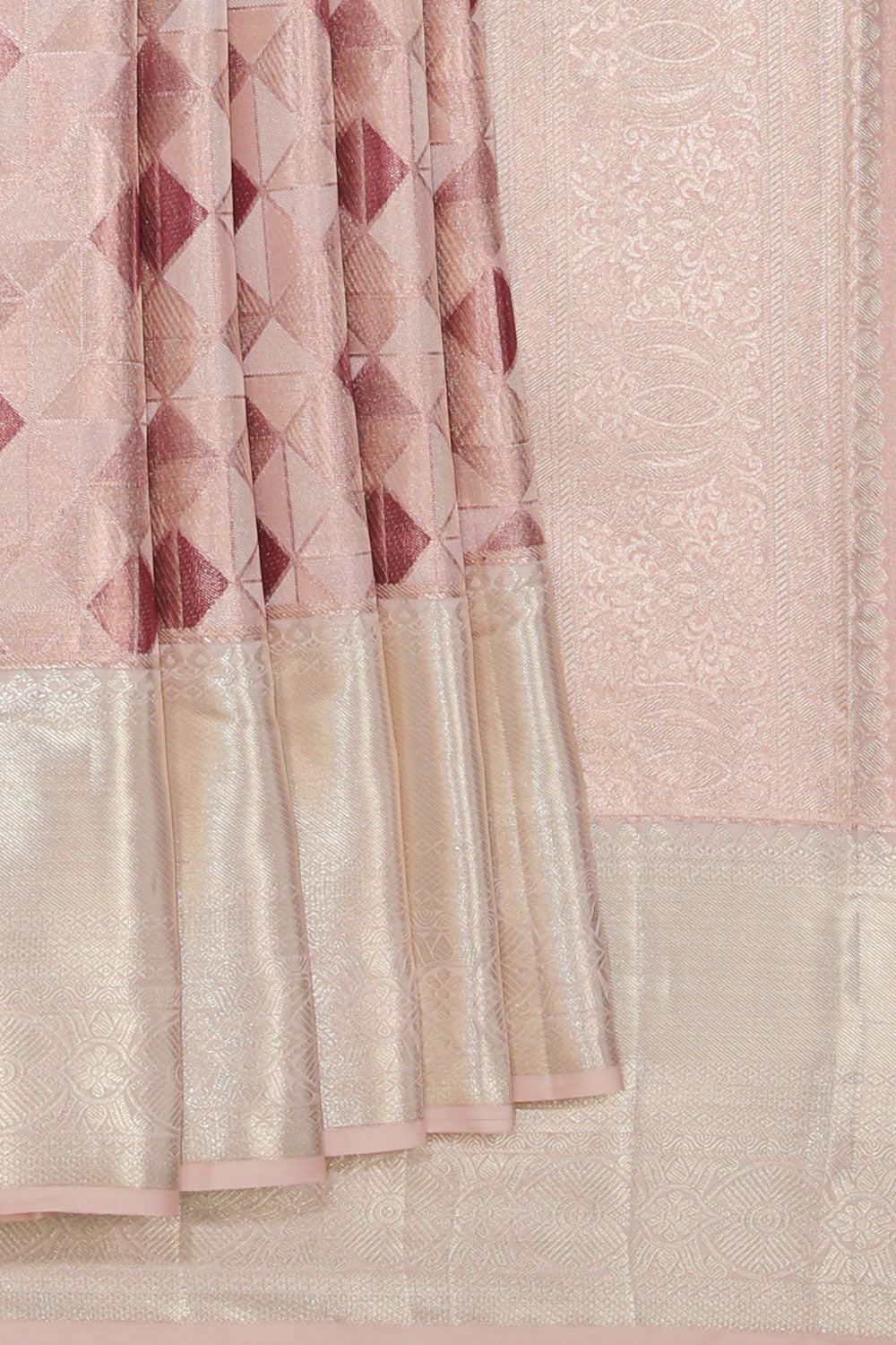 Kanchipattu Onion-Pink Saree