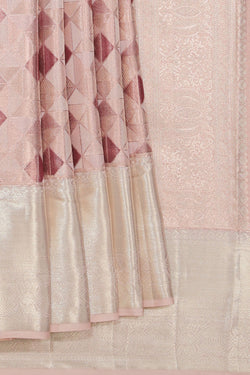 Image of Kanchipattu Onion-Pink Saree