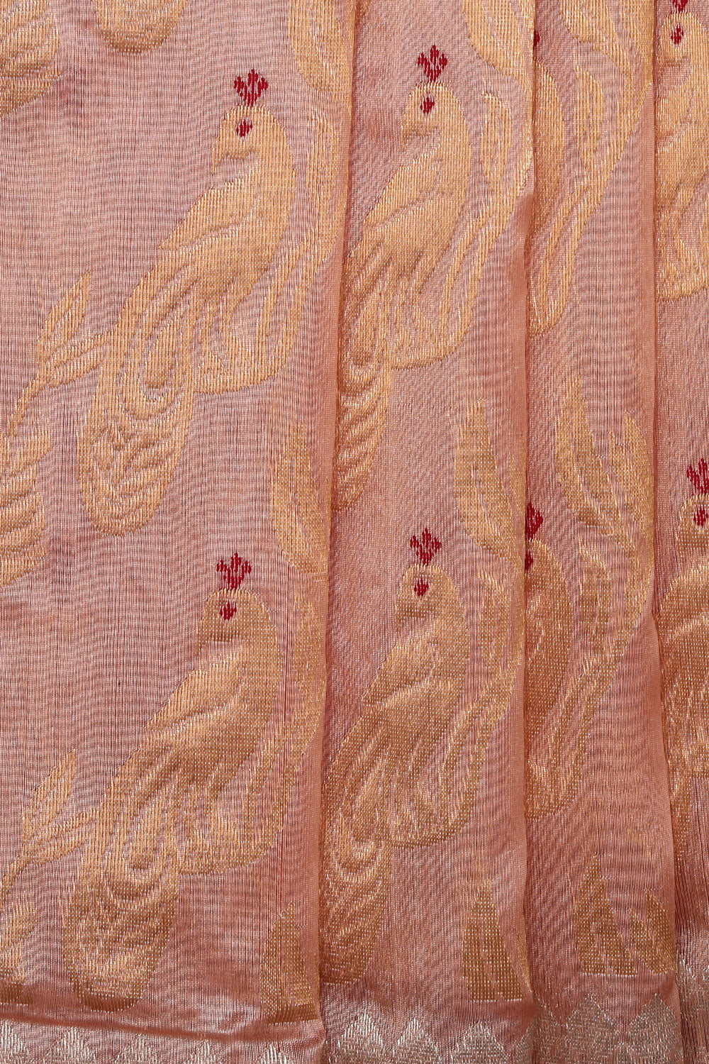 Chanderi Cotton Silk Peach Saree