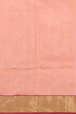 Image of Chanderi Cotton Silk Peach Saree