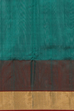 Collection of Chanderi Cotton SilkTeal Green Saree in a gallery layout