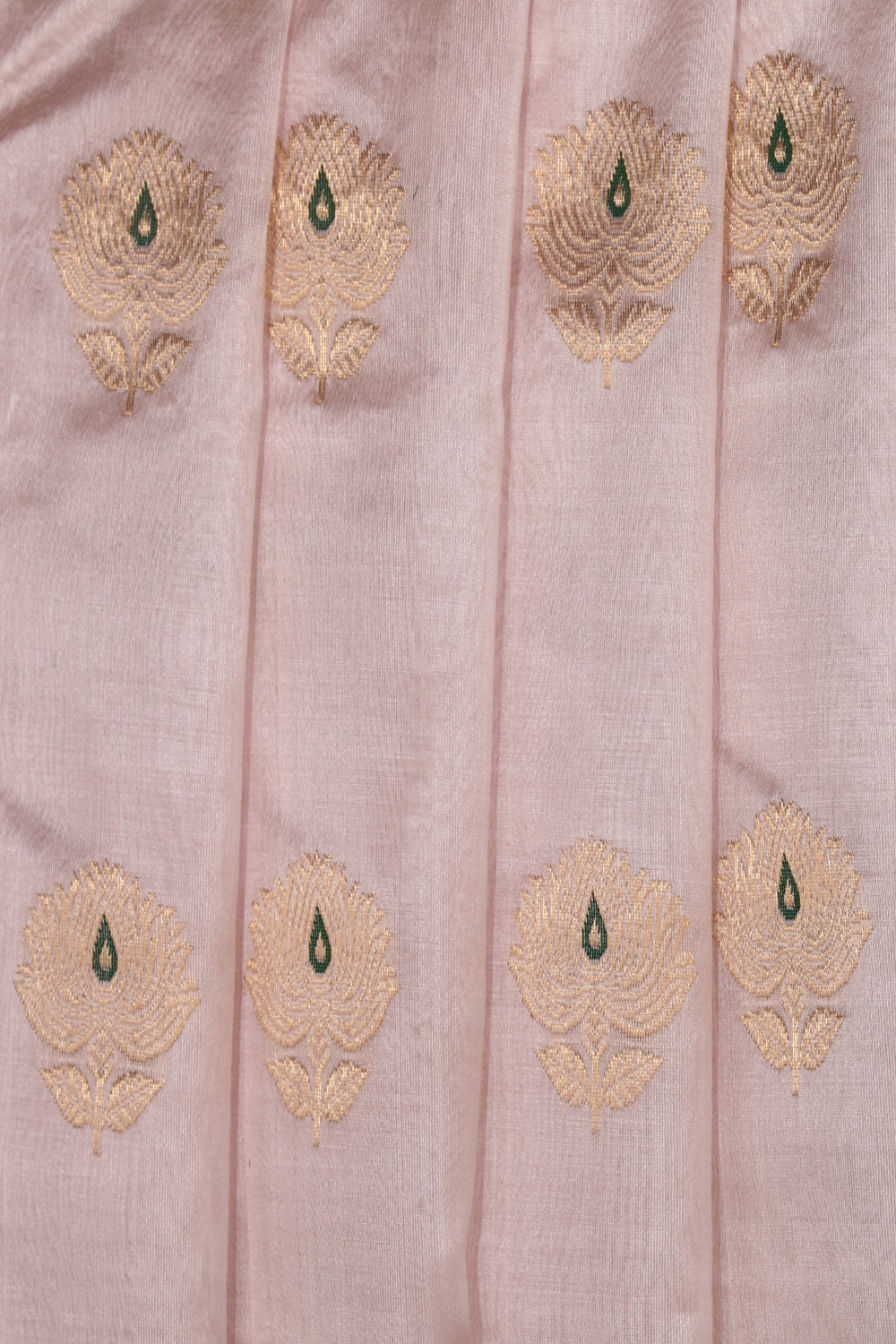 Collection of Chanderi Cotton Silk Baby Pink Saree in a gallery layout