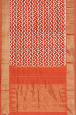 Collection of Pochampally Silk Ikat Peach Saree in a gallery layout