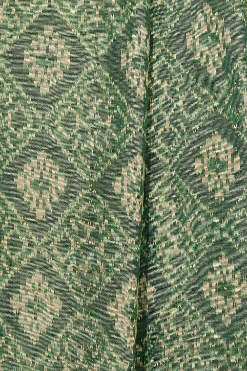 Collection of Pochampally Silk Ikat Sage Green Saree in a gallery layout