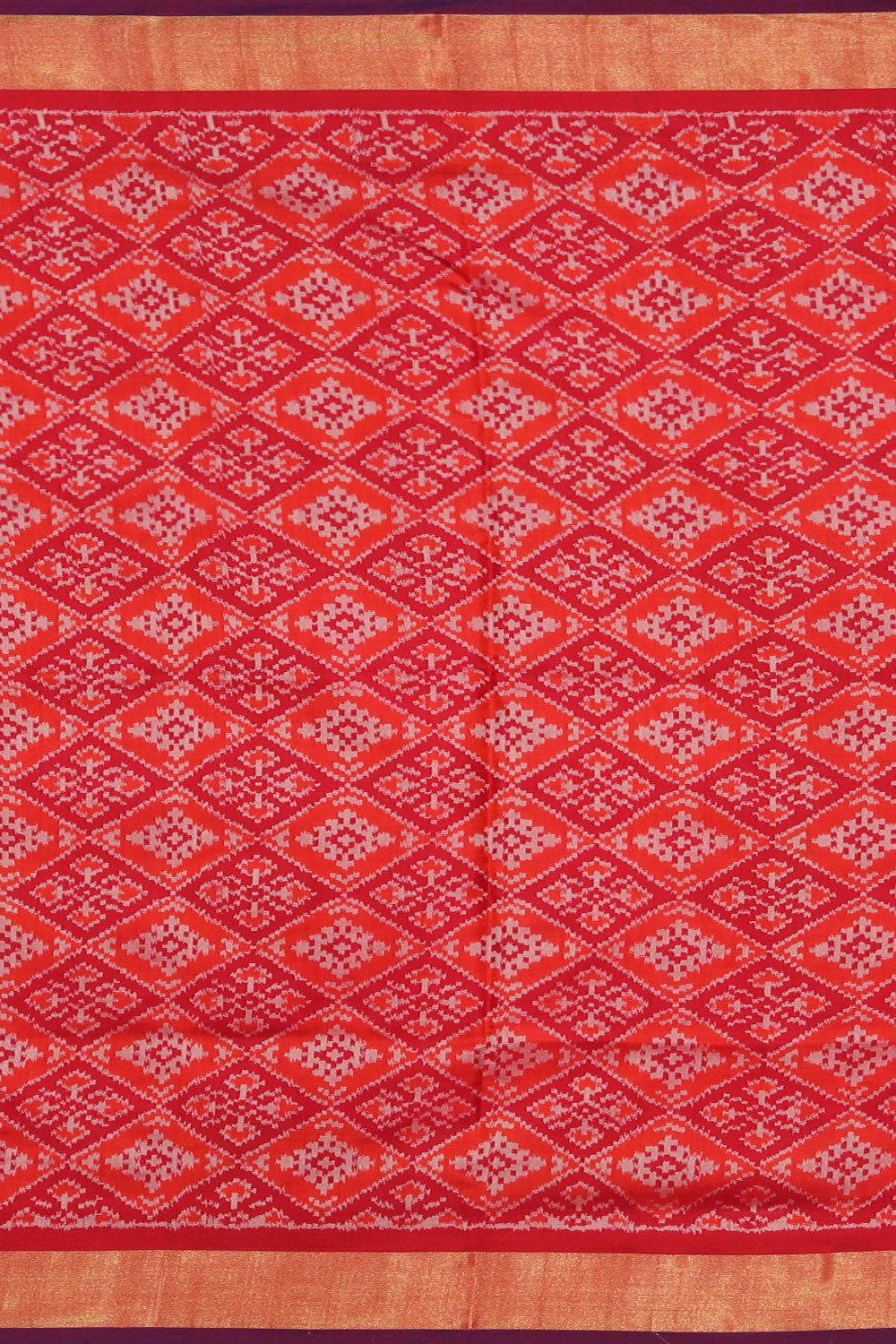 Image of Pochampally Silk Ikat Brown Saree